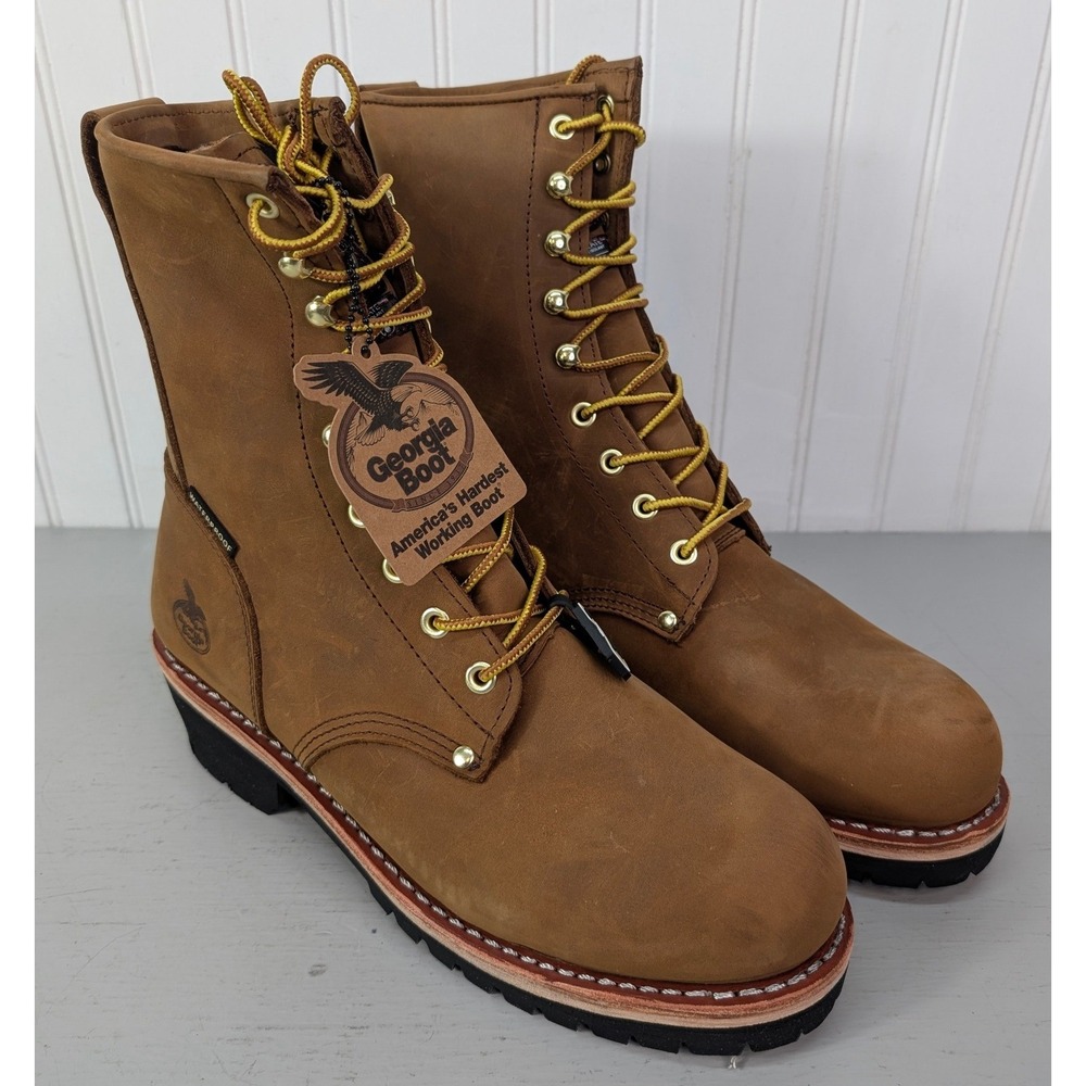 Georgia Logger Boots Men‎ GB00065 400G Waterproof Insulated Steel Toe 10.5M NOB